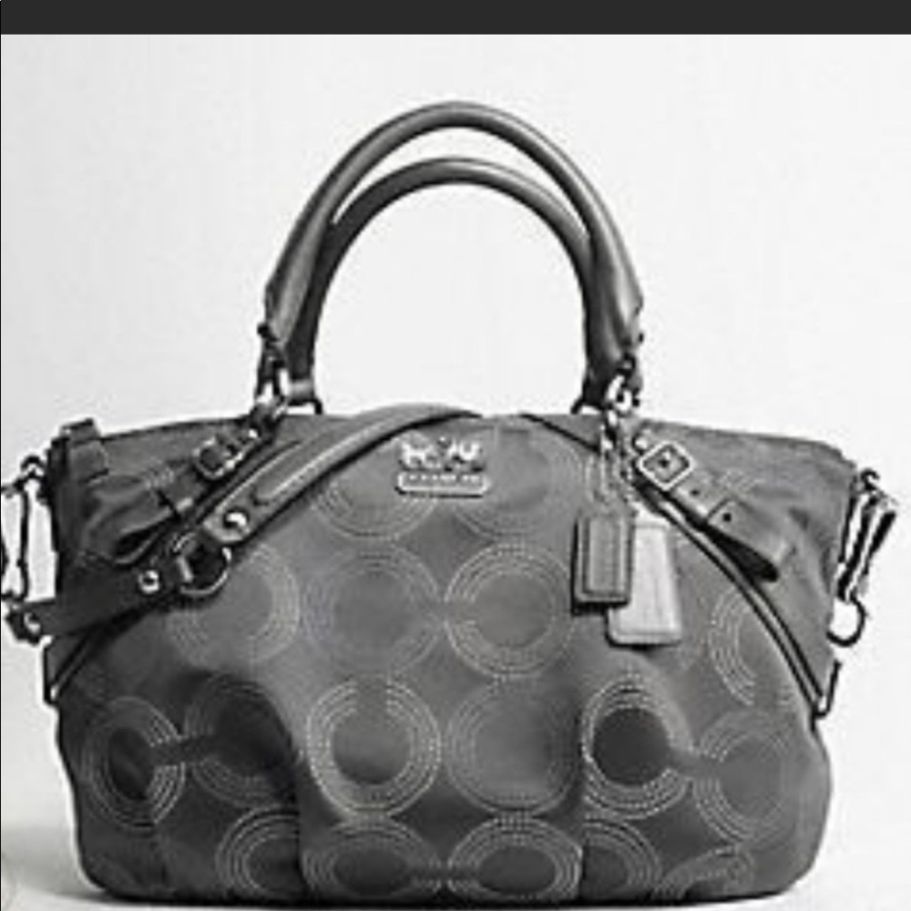 coach madison satchel gray signature satchel bag